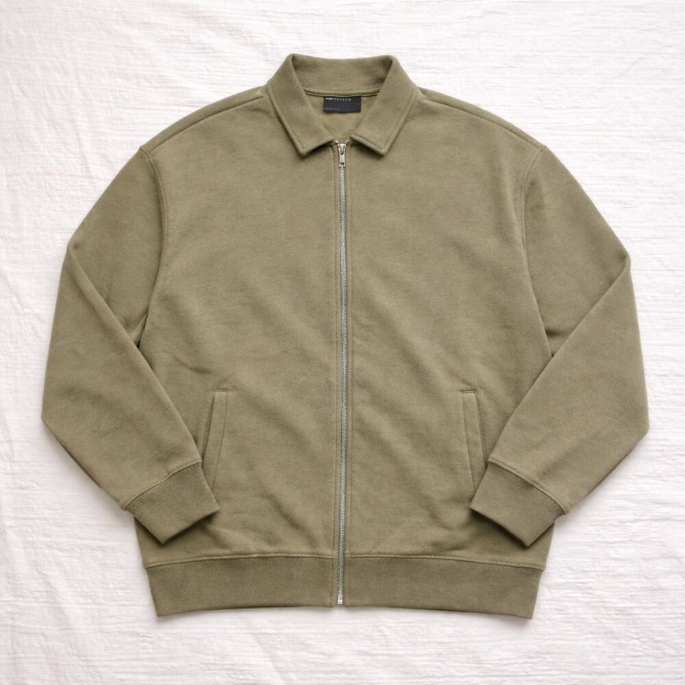 ASOS DESIGN Olive Green Zip Jacket Minimalist Utility Bomber‎ Mens L Normcore